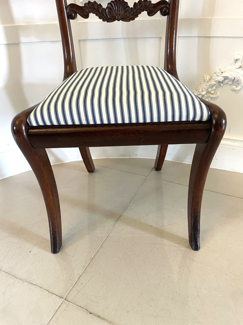 Set of 8 Antique Regency Quality Mahogany Dining Chairs - Image 7